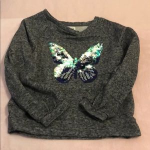 Puff sleeve flip sequin sweater